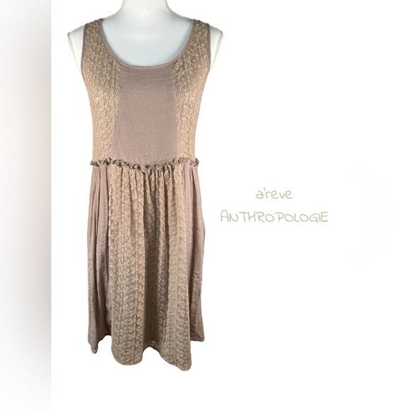 zara lace midi dress ZARA Beige / Lack Lace Trim Corset Midi Dress UK S  Reliked